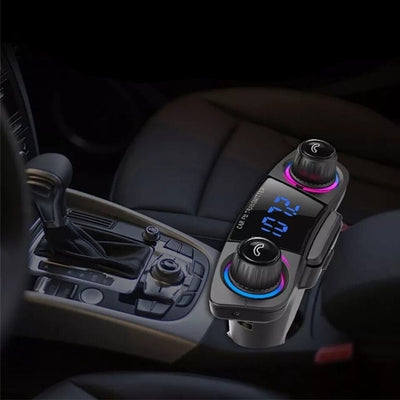 Modulator auto, cu cititor de carduri, bluetooth, handsfree, functie incarcare telefon, negru
