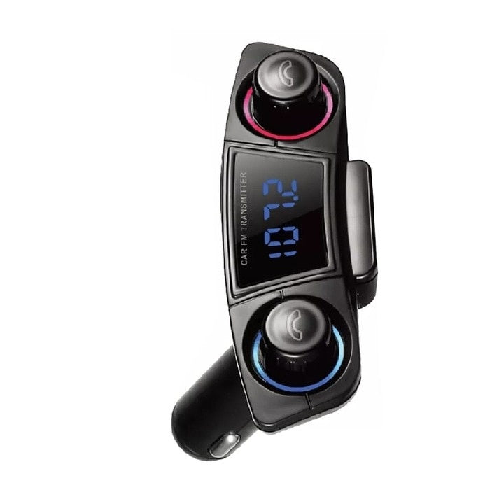 Modulator auto, cu cititor de carduri, bluetooth, handsfree, functie incarcare telefon, negru
