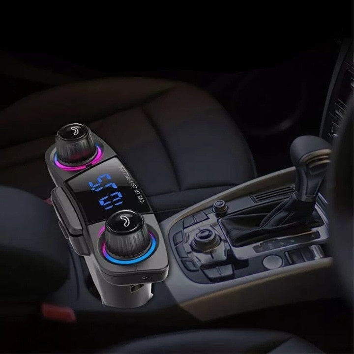 Modulator auto, cu cititor de carduri, bluetooth, handsfree, functie incarcare telefon, negru