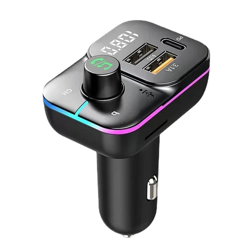 Modulator FM auto Bluetooth, C24S, lumina ambientala, incarcare rapidă, apeluri hands-free