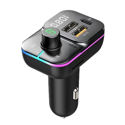 Modulator FM auto Bluetooth, C24S, lumina ambientala, incarcare rapidă, apeluri hands-free