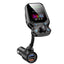 Modulator FM, cu microfon incorporat, Bluetooth, USB Mp3 Player, afiseaza tensiunea bateriei, ecran color, negru