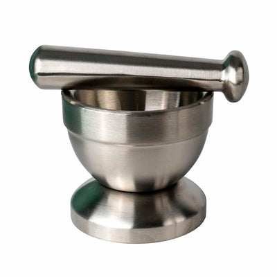 Mojar cu pistil din inox, diametru 10 cm, suport antialunecare