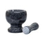 Mojar cu pistil din marmura neagra, diametru 10cm, inaltime 10.5cm