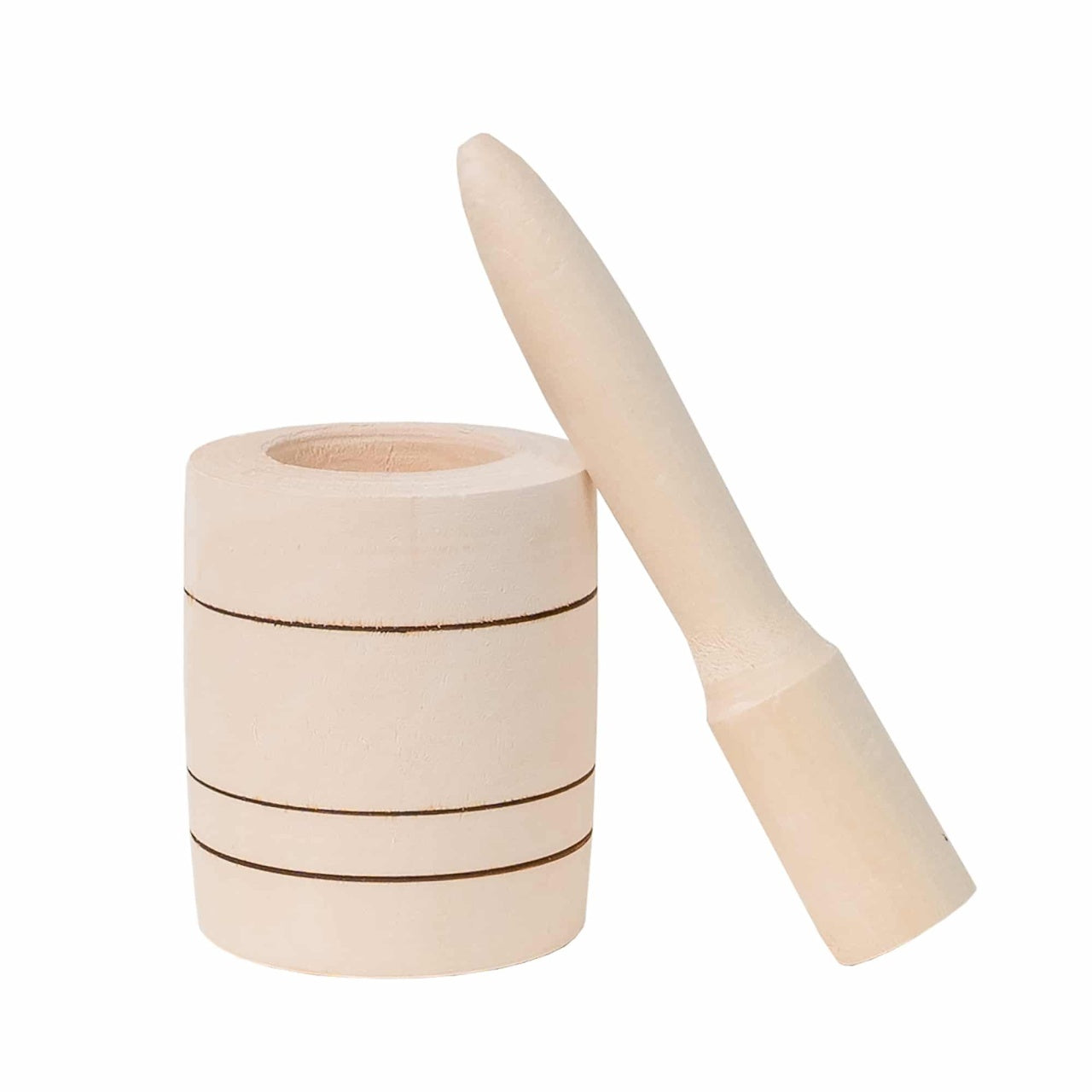 Mojar din lemn de fag, diametru 8.5 cm, inaltime 10.5 cm