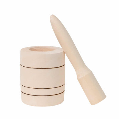 Mojar din lemn de fag, diametru 8.5 cm, inaltime 10.5 cm