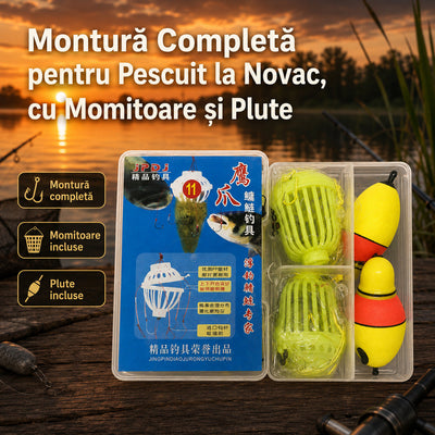 Montură Completă pentru Pescuit la Novac, cu Momitoare și Plute – imagine principală promoțională