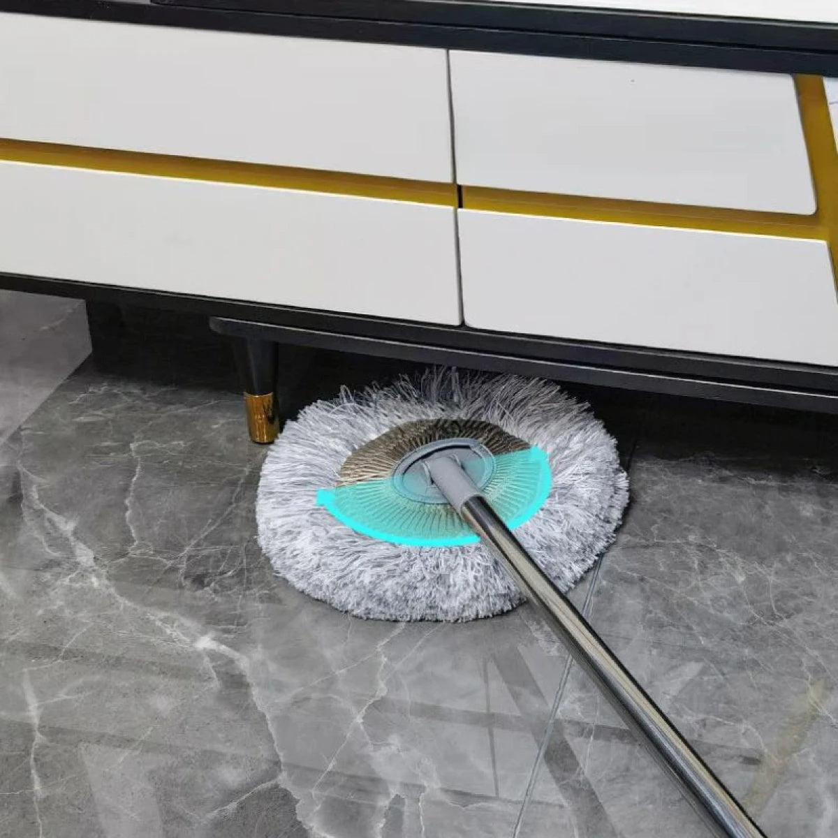 Mop pentru curatarea prafului, cu maner inox, lungime maner ajustabila 45 - 180 cm, doua lavete detasabile, dimensiuni 29 x 195 cm, argintiu