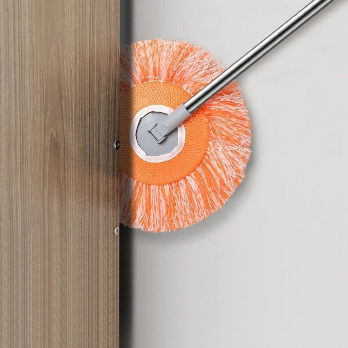 Mop pentru curatarea prafului, cu maner inox, lungime maner ajustabila 45 - 180 cm, doua lavete detasabile, dimensiuni 29 x 195 cm, argintiu