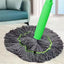 Mop profesional cu cap rotativ 360°, din microfibra, usor de folosit, maner ergonomic, stoarcere rapida, verde