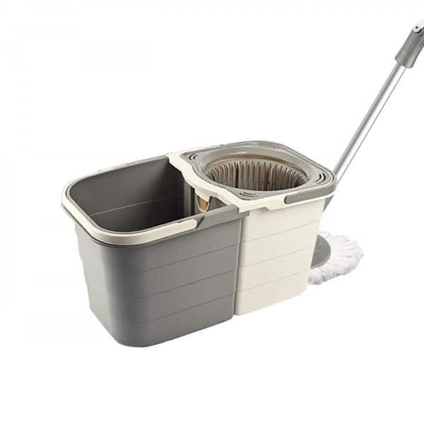 Mop rotativ 360 grade cu doua recipiente pentru apa, microfibra, capacitate 19L