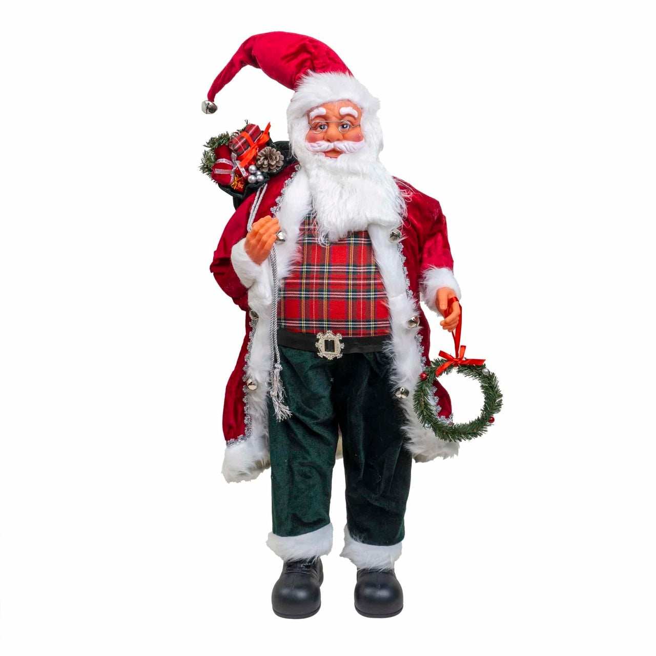 Mos Craciun decorativ pentru Craciun, inaltime 90 cm