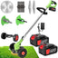 Motocoasa electrica cu 2 acumulatori, putere 1500W, cu 3 unghiuri de taiere, baterie 48V, din ABS si metal, cu roti pentru transport si ghidaj, verde