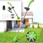 Motocoasa electrica cu acumulator, putere 800W, cu 3 unghiuri de taiere, baterie 24V, din ABS si metal, verde