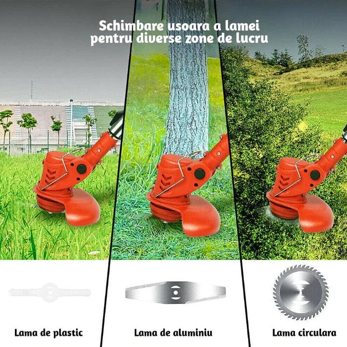 Motocoasa Electrica Neco Cu Acumulator, Brat Ajustabil, 2 Lame, 1 Disc Pentru Taiere, 2-3 Ore Autonomie