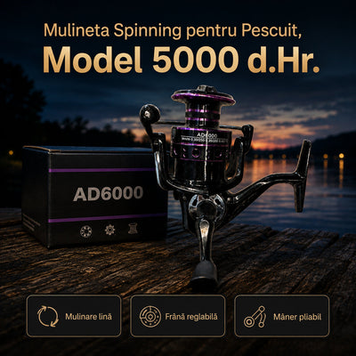 Mulineta Spinning pentru Pescuit, Model 5000 d.Hr. – imagine principală promoțională