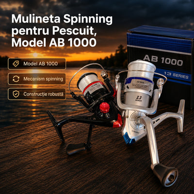 Mulineta Spinning pentru Pescuit, Model AB 1000 – imagine principală promoțională