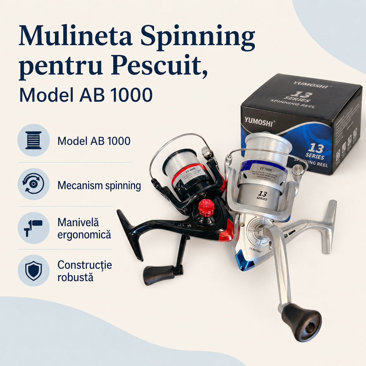 Mulineta Spinning pentru Pescuit, Model AB 1000 – caracteristici și beneficii
