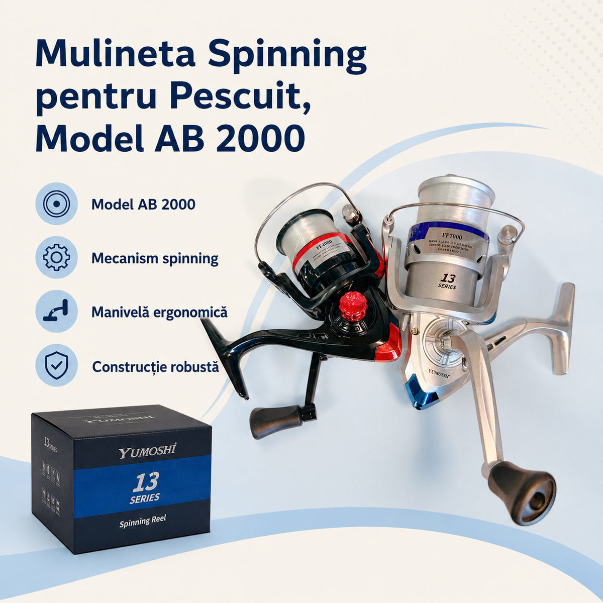 Mulineta Spinning pentru Pescuit, Model AB 2000 – caracteristici și beneficii