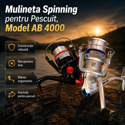 Mulineta Spinning pentru Pescuit, Model AB 4000 – imagine principală promoțională