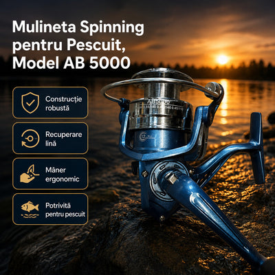 Mulineta Spinning pentru Pescuit, Model AB 5000 – imagine principală promoțională