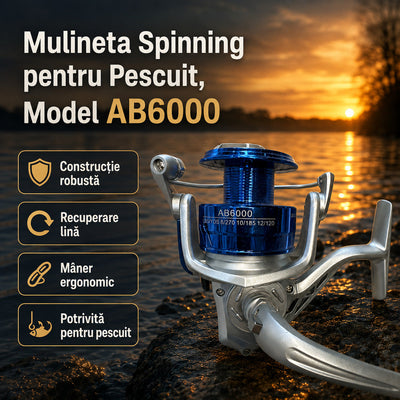 Mulineta Spinning pentru Pescuit, Model AB6000 – imagine principală promoțională