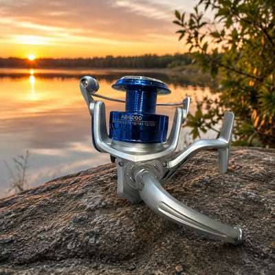 Mulineta Spinning pentru Pescuit, Model AB6000 – imagine comercială în ambient