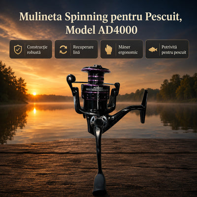 Mulineta Spinning pentru Pescuit, Model AD4000 – imagine principală promoțională