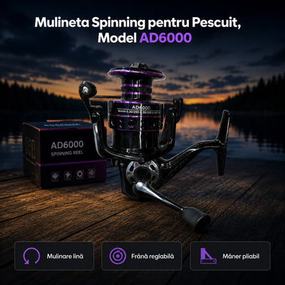 Mulineta Spinning pentru Pescuit, Model AD6000 – imagine principală promoțională