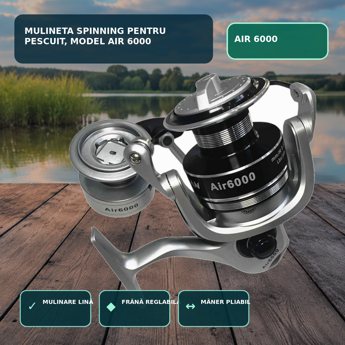 Mulineta Spinning pentru Pescuit, Model Air 6000 – imagine principală