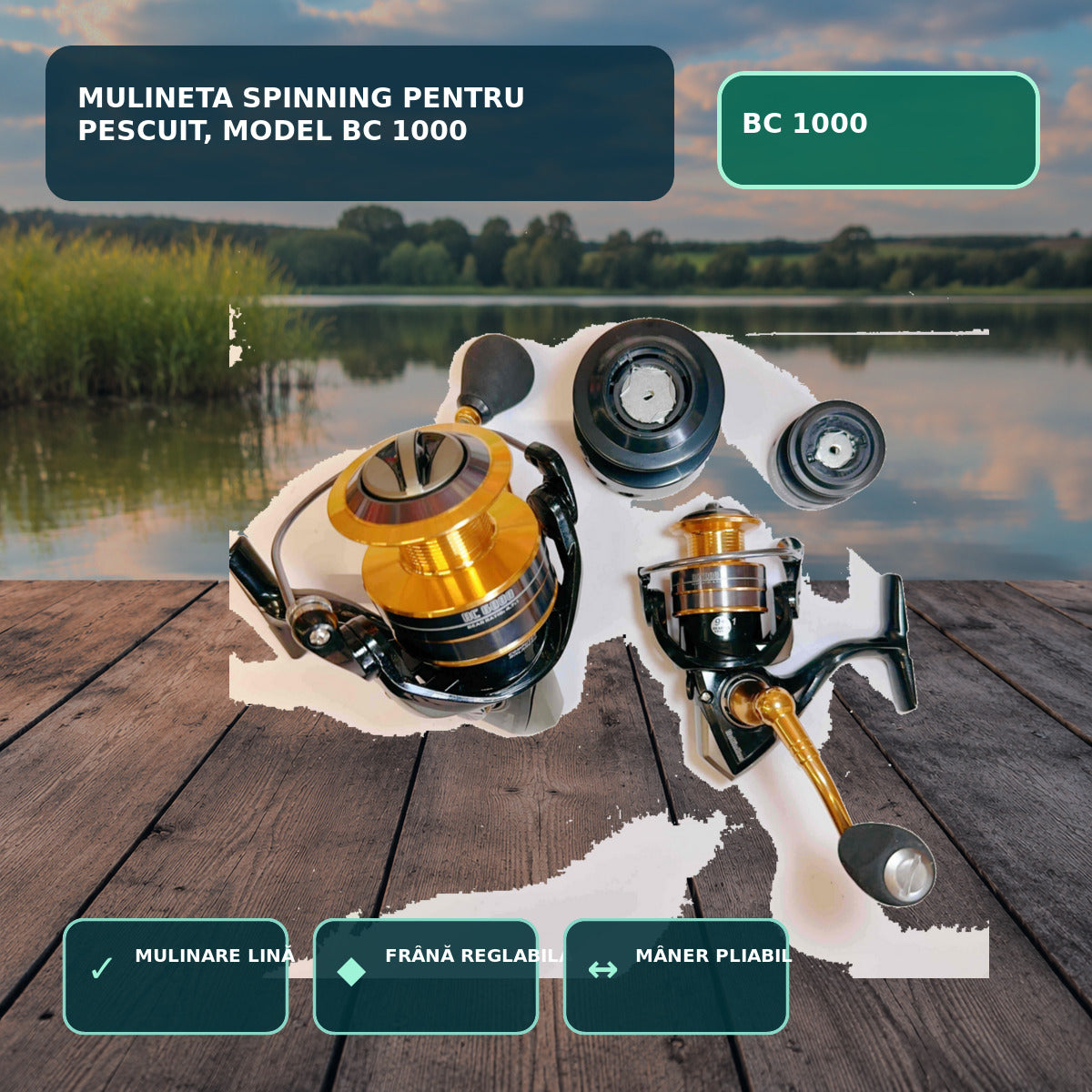 Mulineta Spinning pentru Pescuit, Model BC 1000 – imagine principală