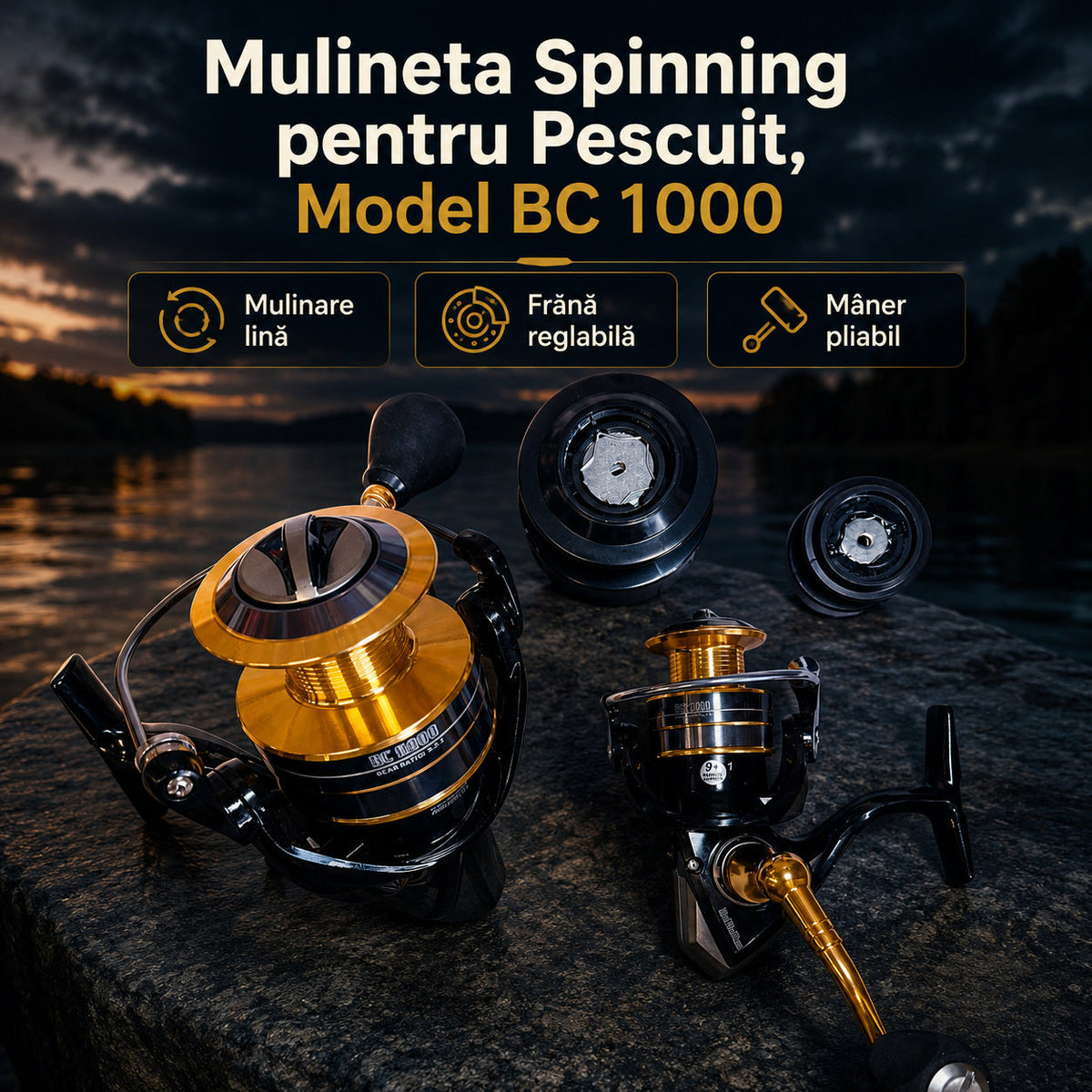 Mulineta Spinning pentru Pescuit, Model BC 1000 – imagine principală promoțională