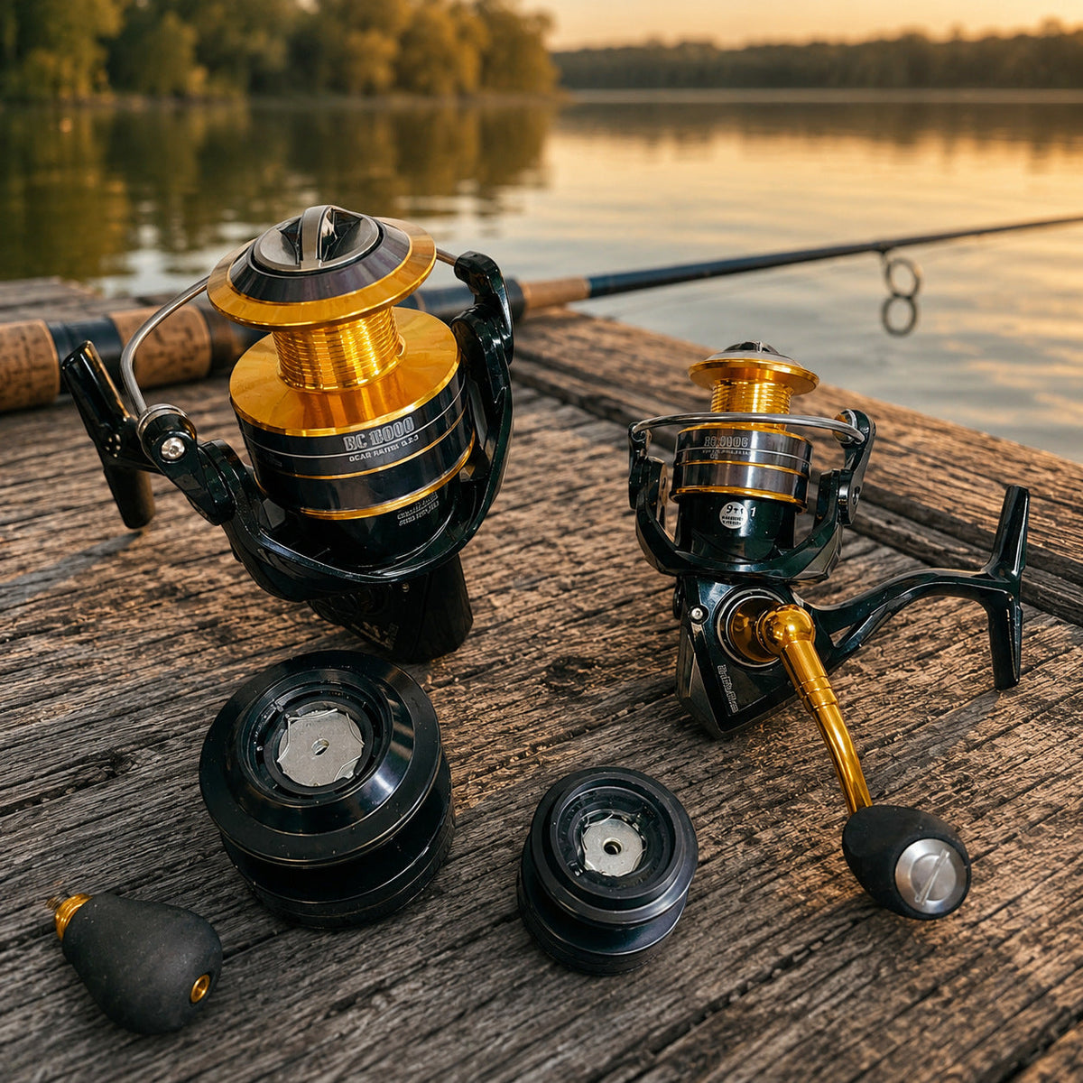 Mulineta Spinning pentru Pescuit, Model BC 1000 – imagine comercială în ambient