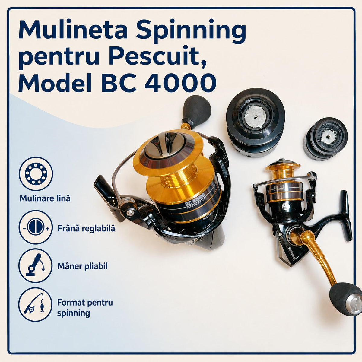 Mulineta Spinning pentru Pescuit, Model BC 4000 – caracteristici și beneficii