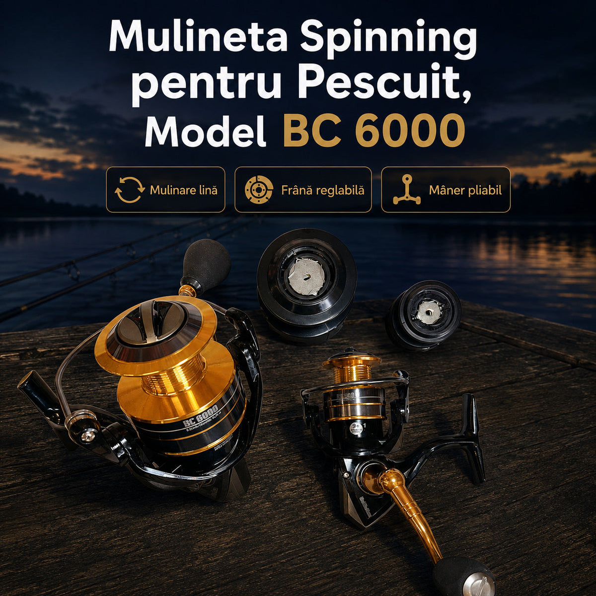 Mulineta Spinning pentru Pescuit, Model BC 6000 – imagine principală promoțională