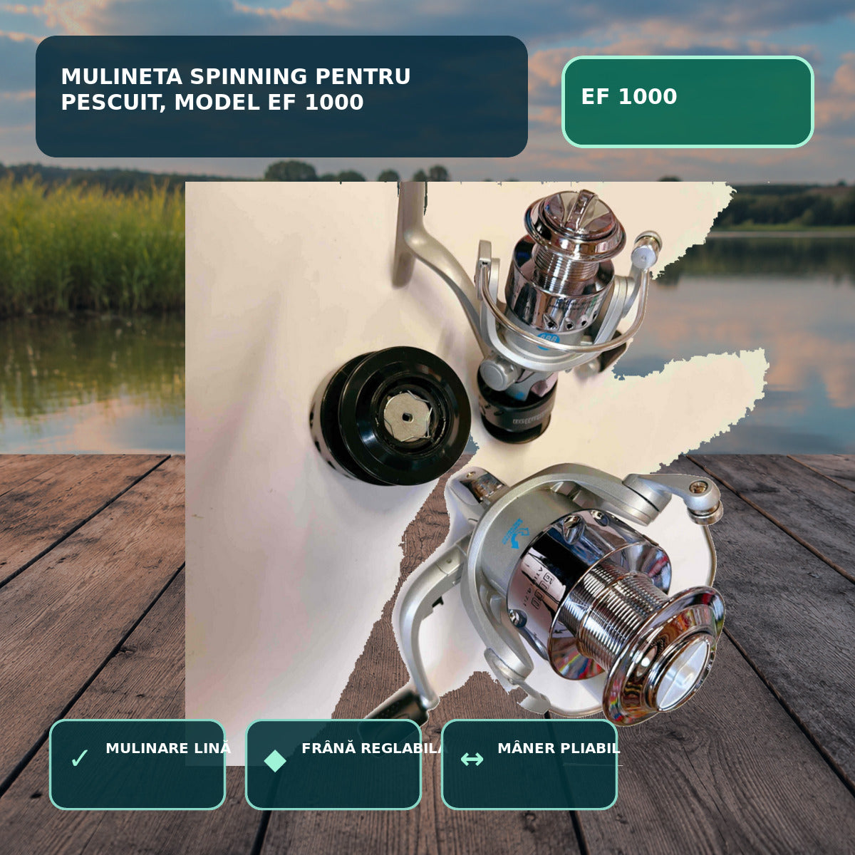 Mulineta Spinning pentru Pescuit, Model EF 1000 – imagine principală