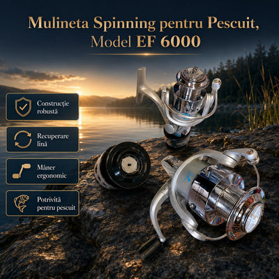 Mulineta Spinning pentru Pescuit, Model EF 6000 – imagine principală promoțională