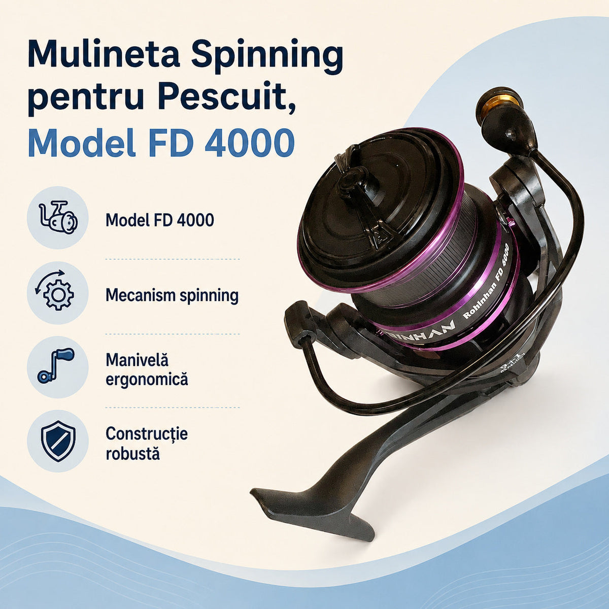 Mulineta Spinning pentru Pescuit, Model FD 4000 – caracteristici și beneficii