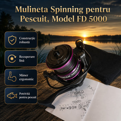Mulineta Spinning pentru Pescuit, Model FD 5000 – imagine principală promoțională