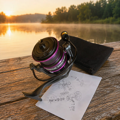 Mulineta Spinning pentru Pescuit, Model FD 5000 – imagine comercială în ambient