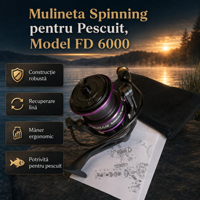 Mulineta Spinning pentru Pescuit, Model FD 6000 – imagine principală promoțională