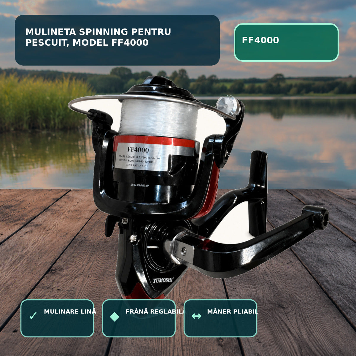 Mulineta Spinning pentru Pescuit, Model FF4000 – imagine principală