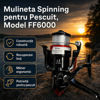 Mulineta Spinning pentru Pescuit, Model FF6000 – imagine principală promoțională