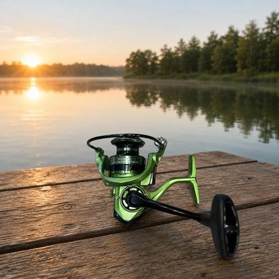 Mulineta Spinning pentru Pescuit, Model FG1000 – imagine comercială în ambient
