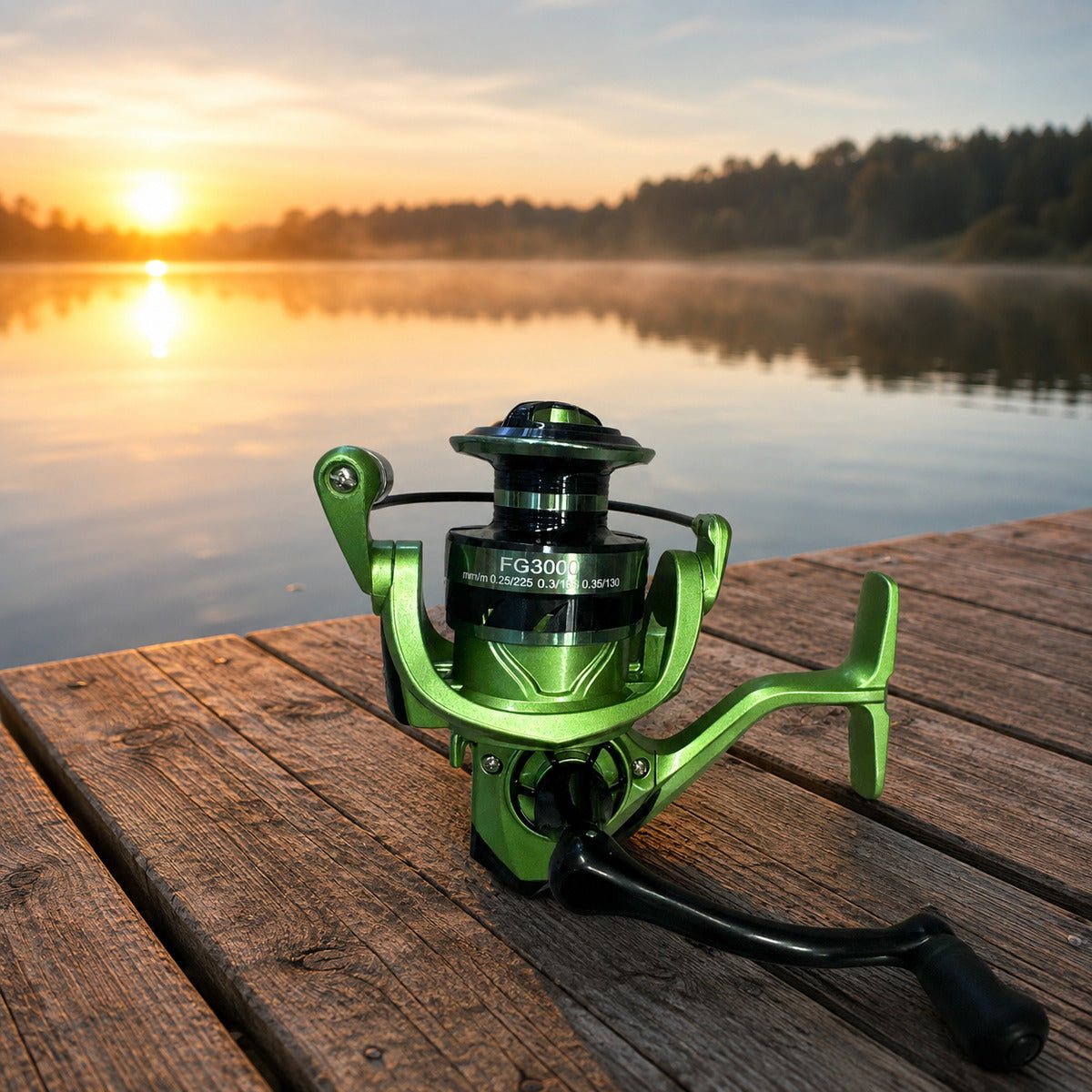 Mulineta Spinning pentru Pescuit, Model FG3000 – imagine comercială în ambient
