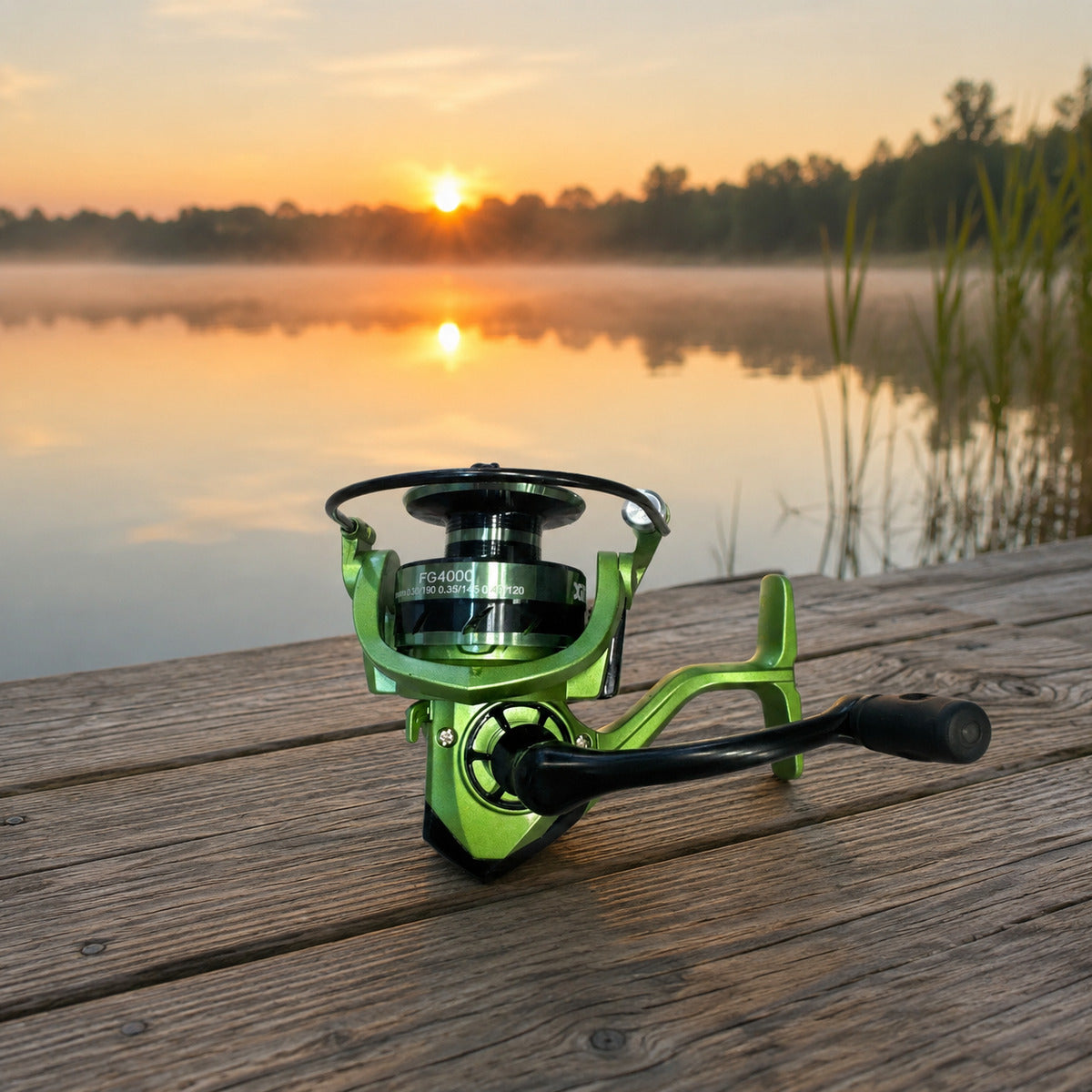 Mulineta Spinning pentru Pescuit, Model FG4000 – imagine comercială în ambient