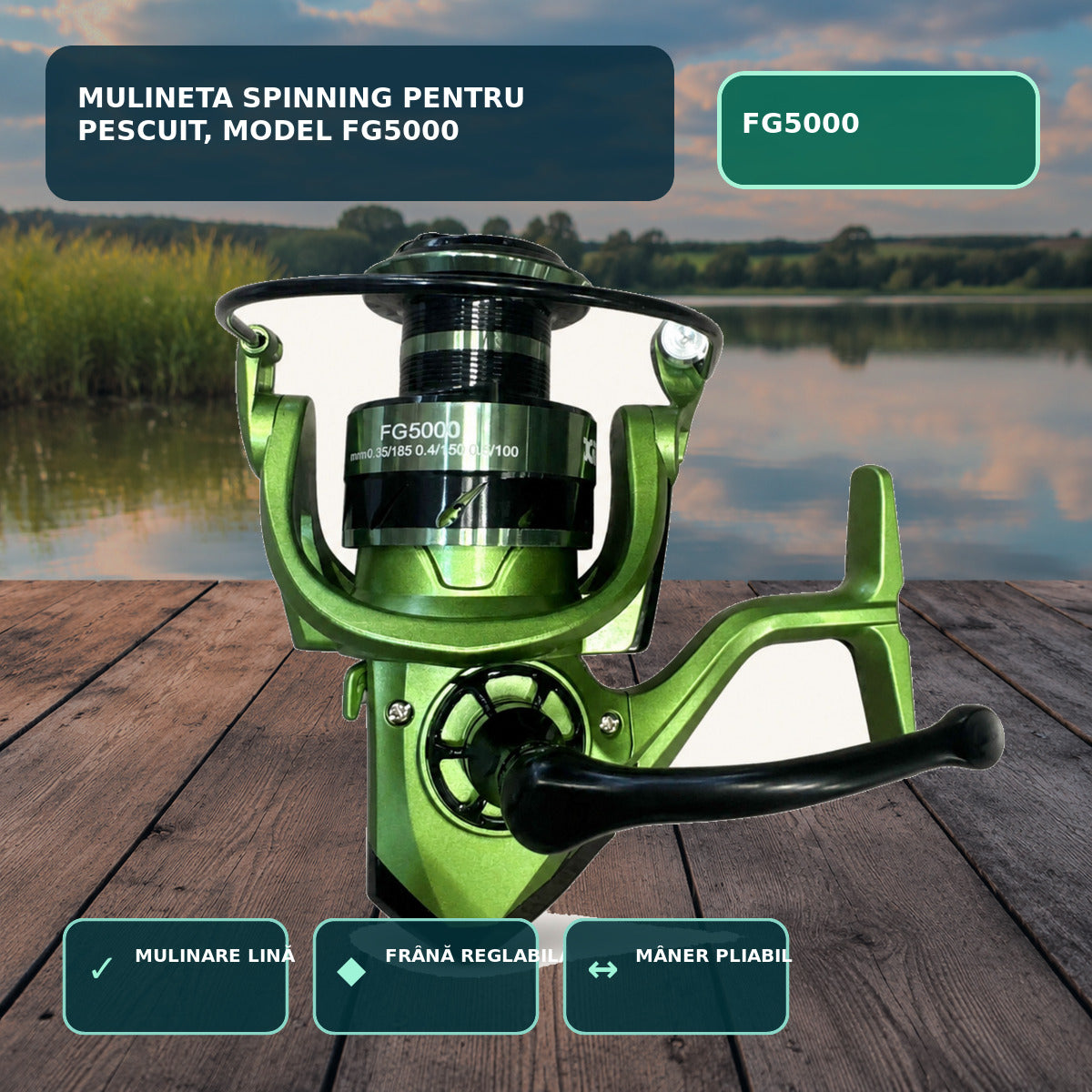 Mulineta Spinning pentru Pescuit, Model FG5000 – imagine principală