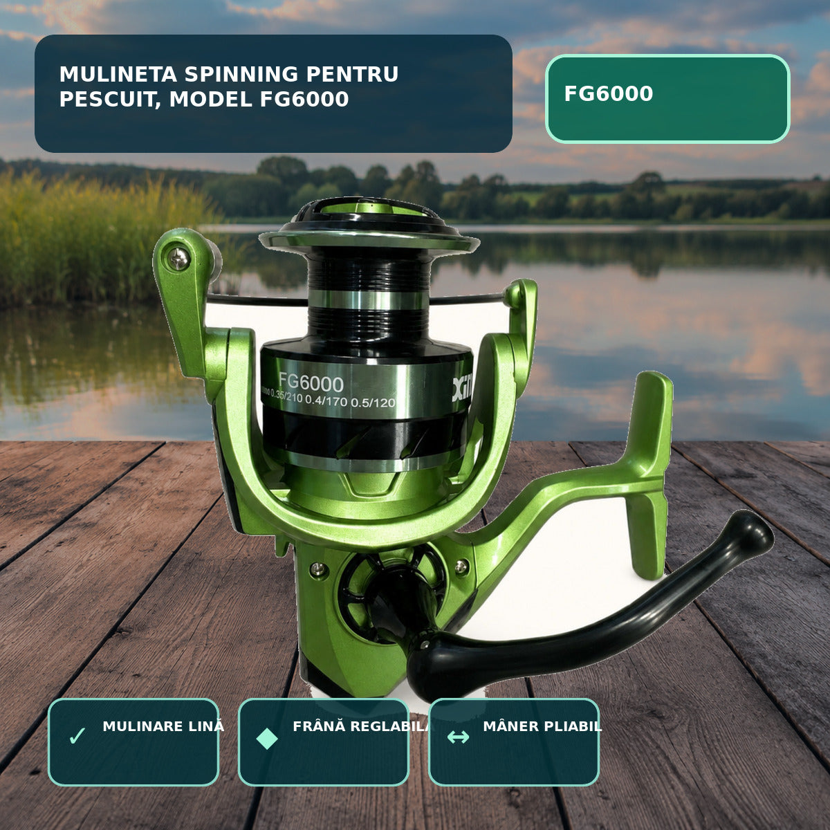 Mulineta Spinning pentru Pescuit, Model FG6000 – imagine principală