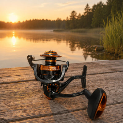 Mulineta Spinning pentru Pescuit, Model FH4000 – imagine comercială în ambient