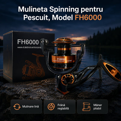 Mulineta Spinning pentru Pescuit, Model FH6000 – imagine principală promoțională